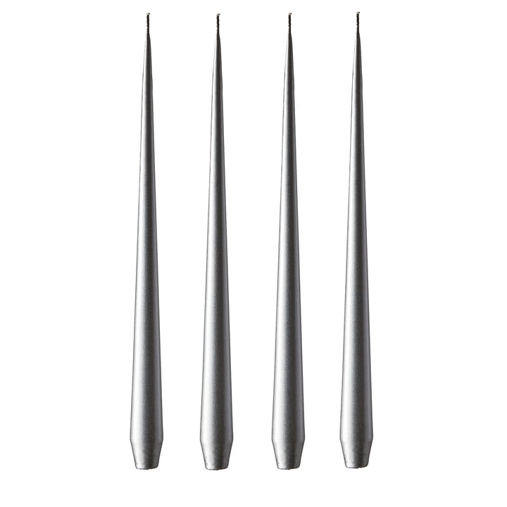 ester & erik kaars 32 cm 4-pack metallic - Silver - Ester & erik