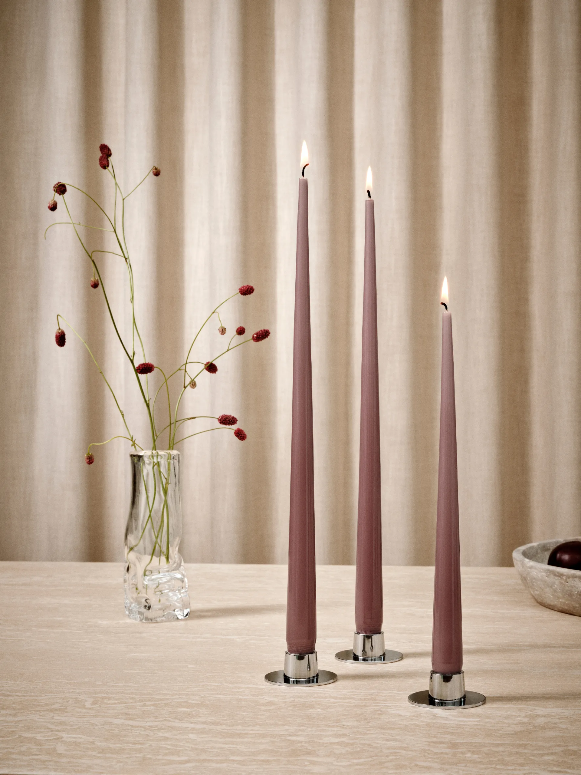 ester & erik kaars 4-pack gelakt, Winter rose 84, 32 cm ester & erik