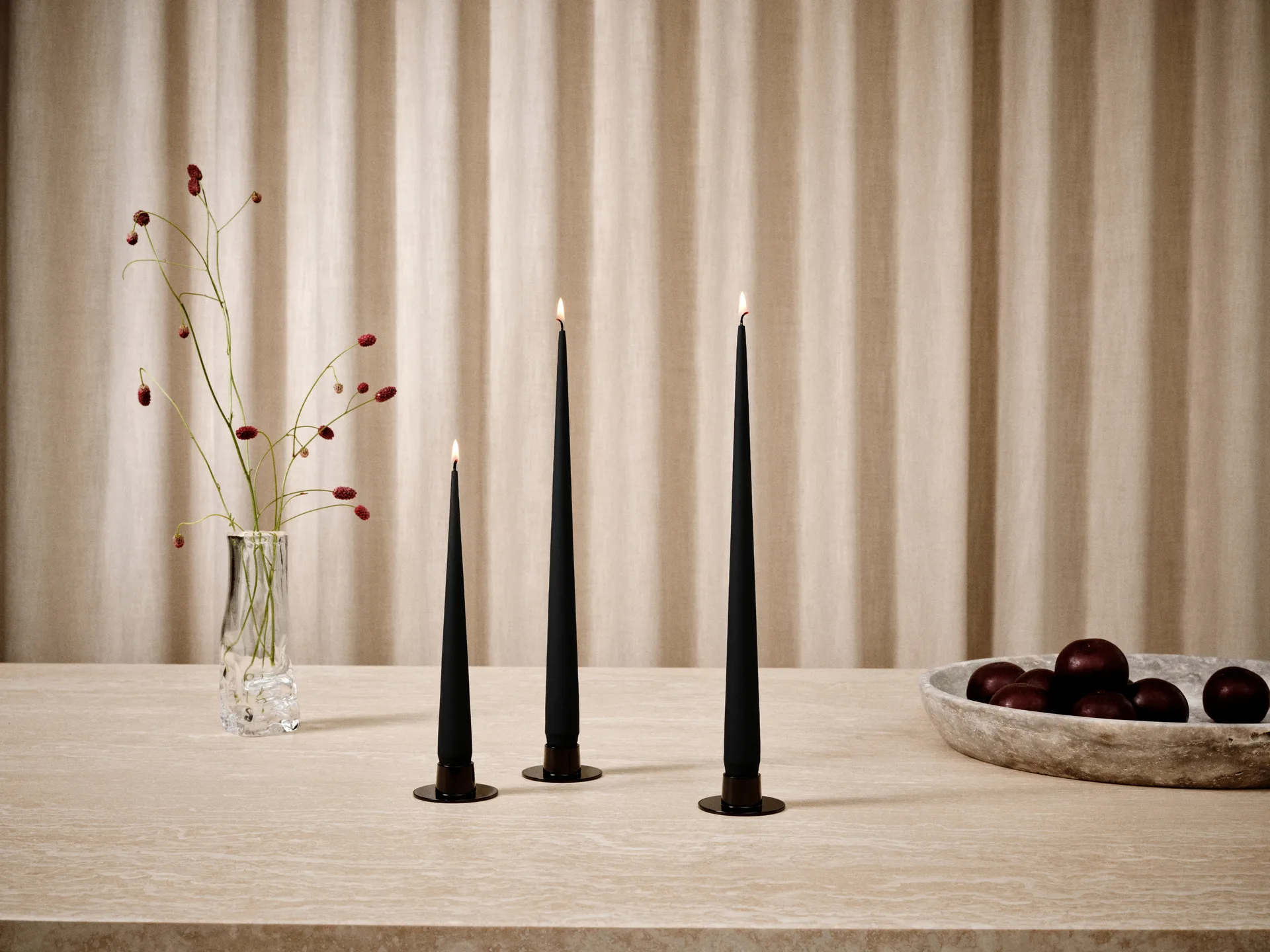 ester & erik kaars 4-pack mat, Velvet matt black 95, 42 cm ester & erik