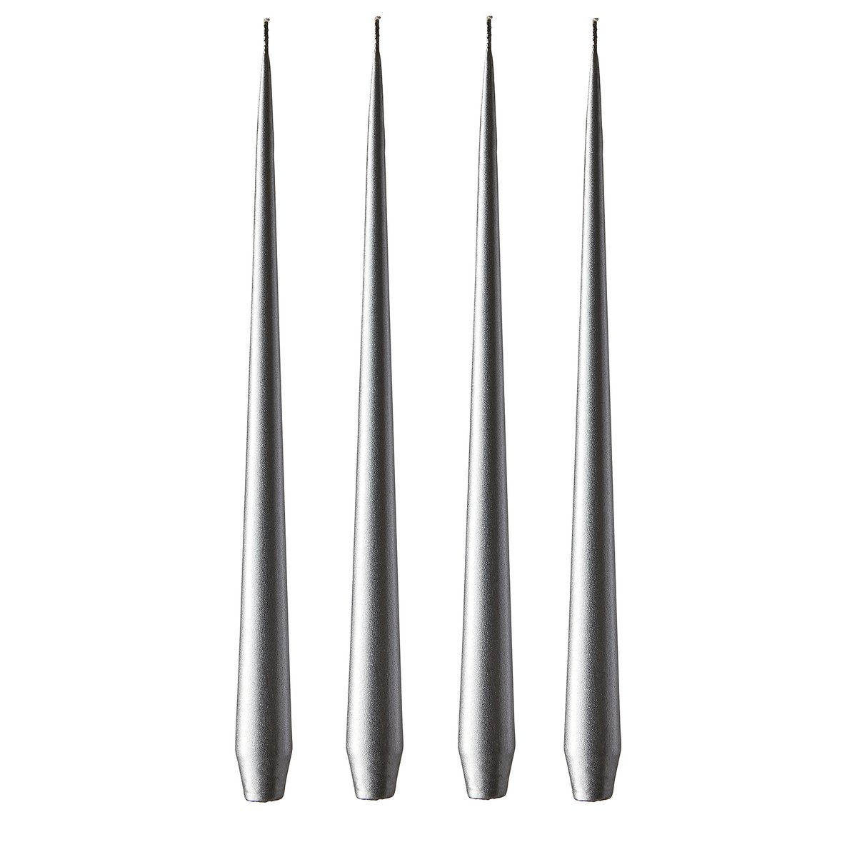 ester & erik kaars 42 cm 4-pack metallic Silver | Scandinavisch Interieur | Kaarsen | Zilverkleurig