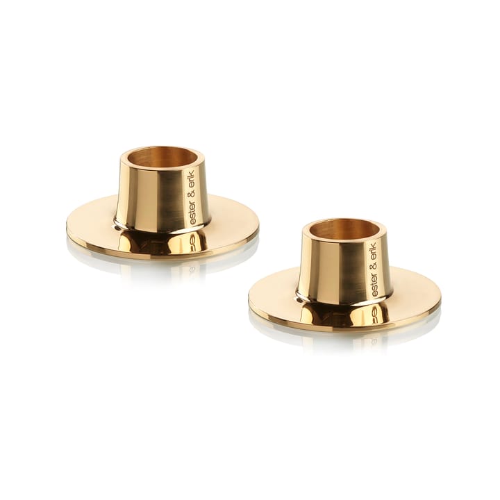 ester & erik kaarsenhouder glanzend 2-pack - Goud - Ester & erik