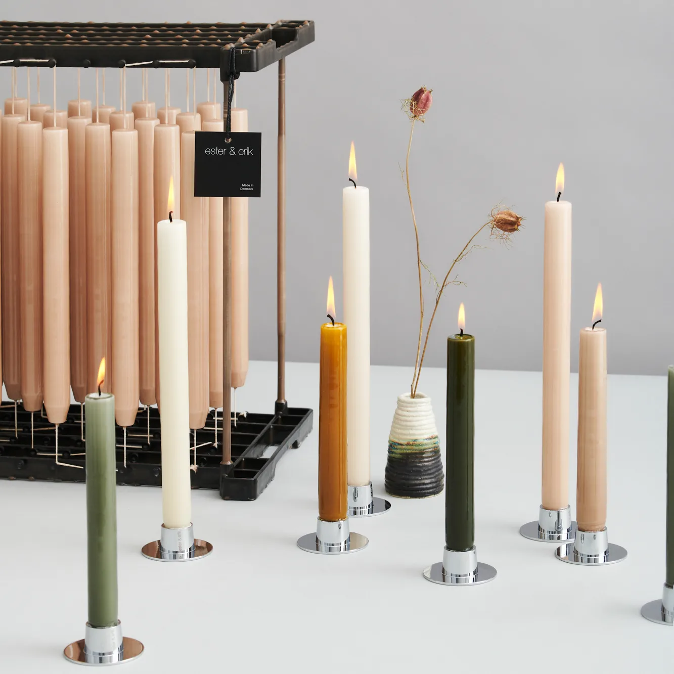 ester & erik kaarsenhouder glanzend 2-pack, Roestvrij staal ester & erik