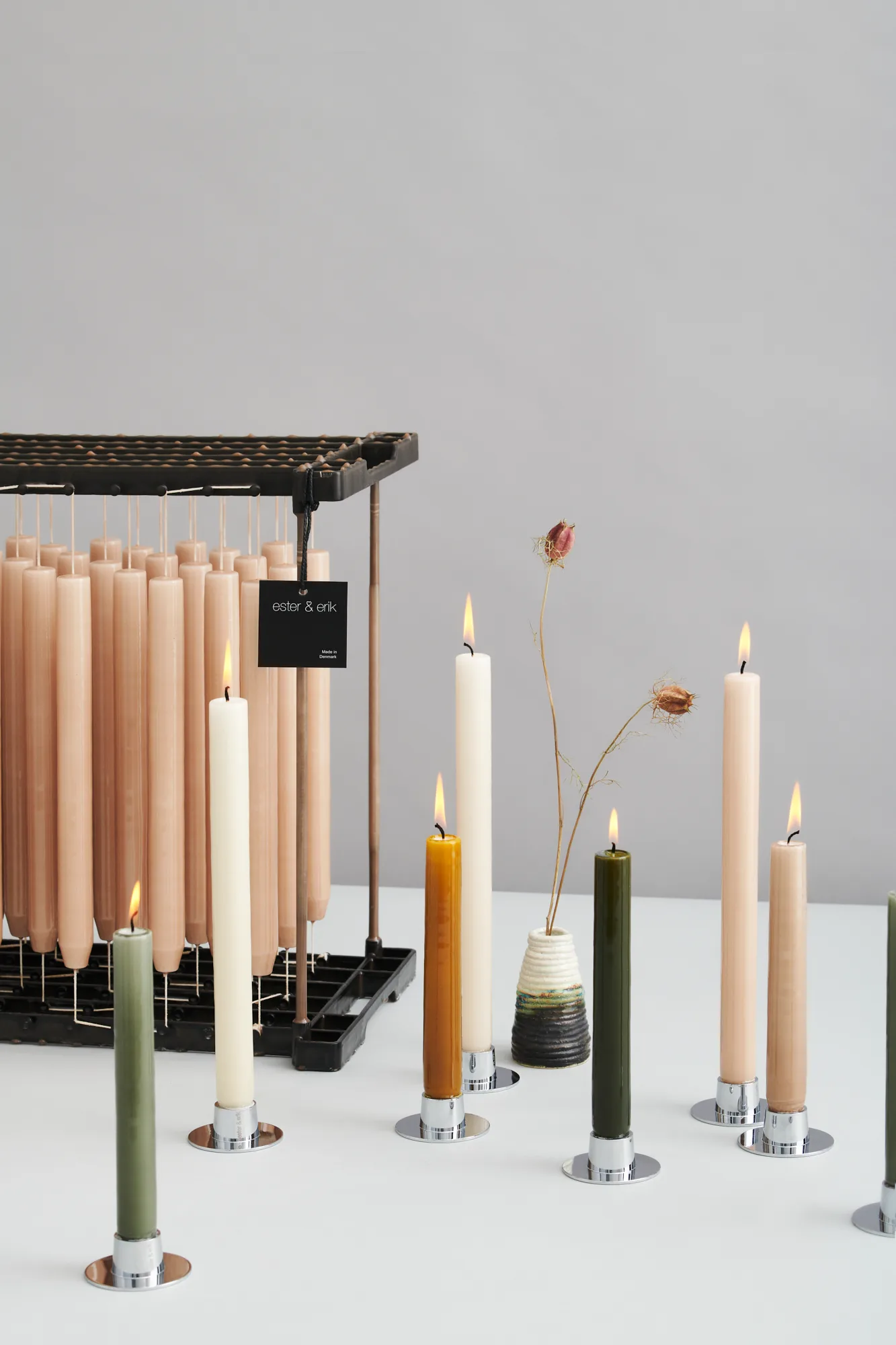 ester & erik kaarsenhouder glanzend 2-pack, Roestvrij staal ester & erik