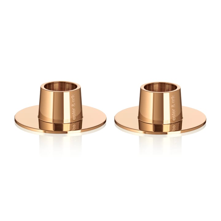 ester & erik kaarsenhouder glanzend 2-pack - Roségoud - Ester & erik