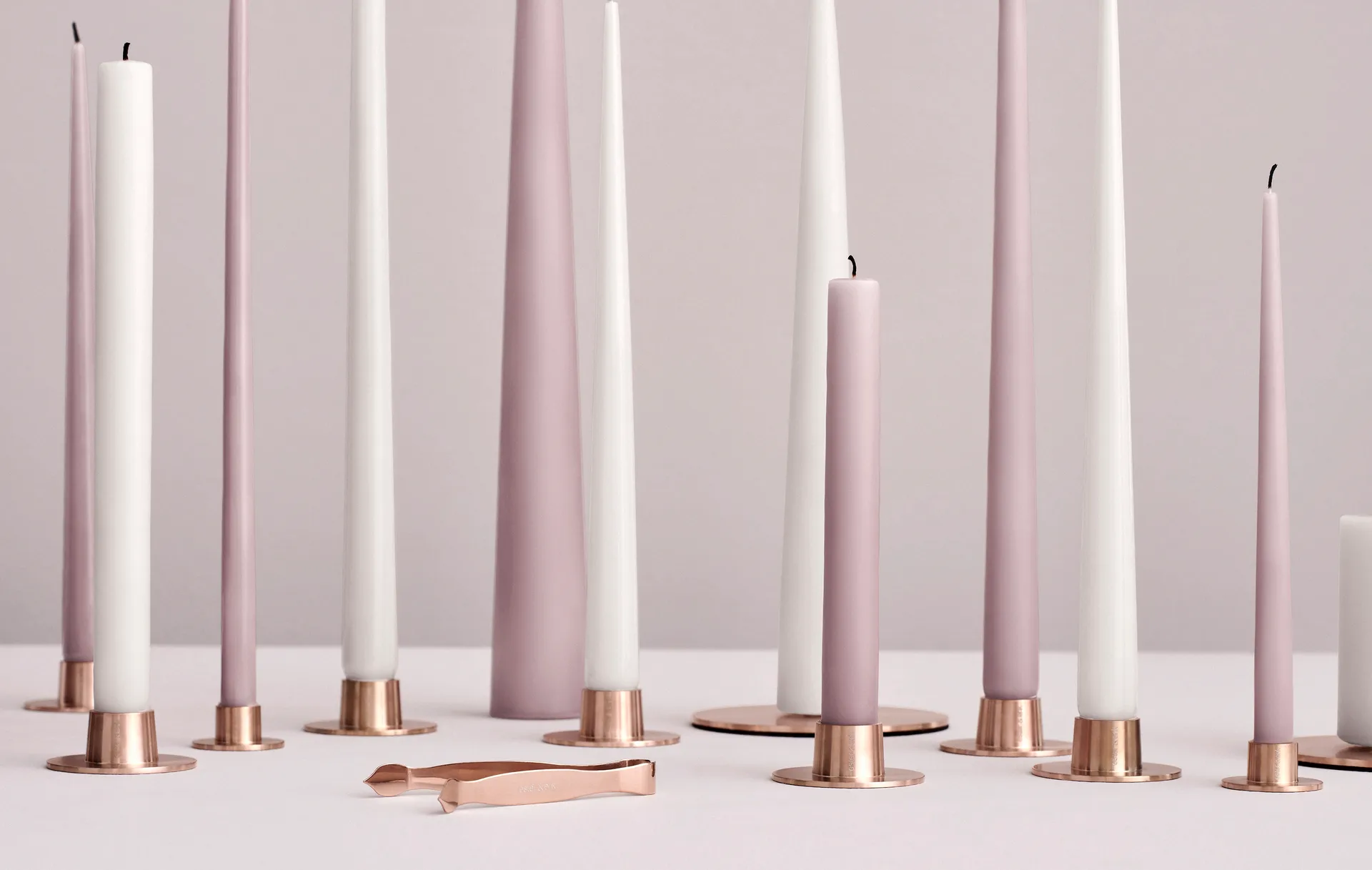 ester & erik kaarsenhouder glanzend 2-pack, Roségoud ester & erik