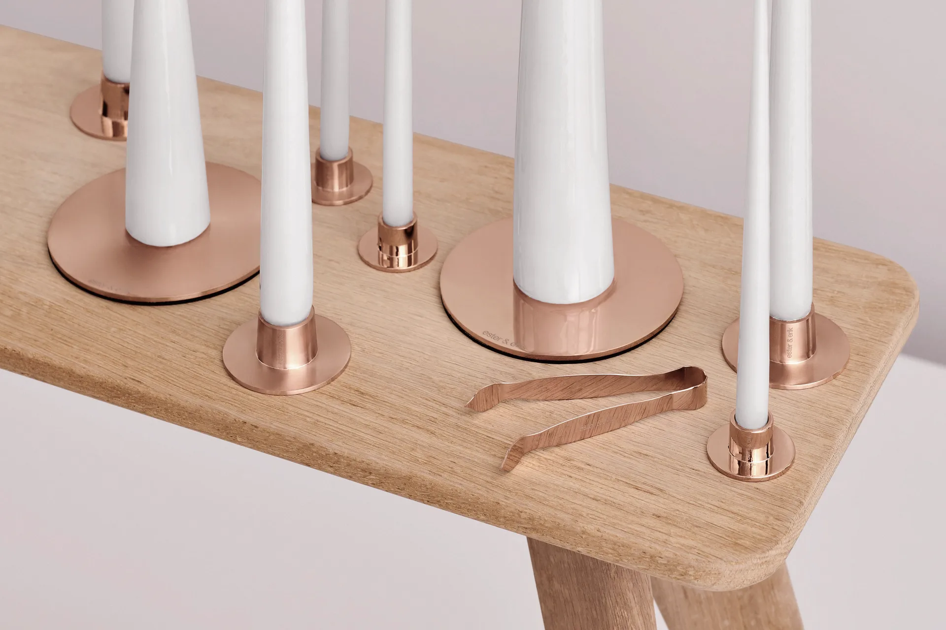 ester & erik kaarsenschaal Ø12 cm mat, Roségoud ester & erik