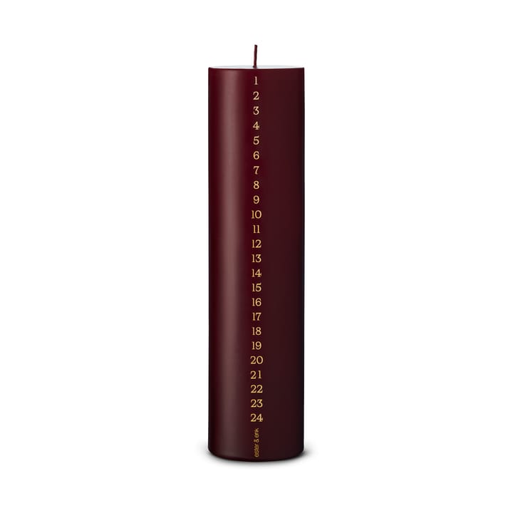 ester & erik kalenderkaars 25 cm - 44/2 deep wine - Ester & erik