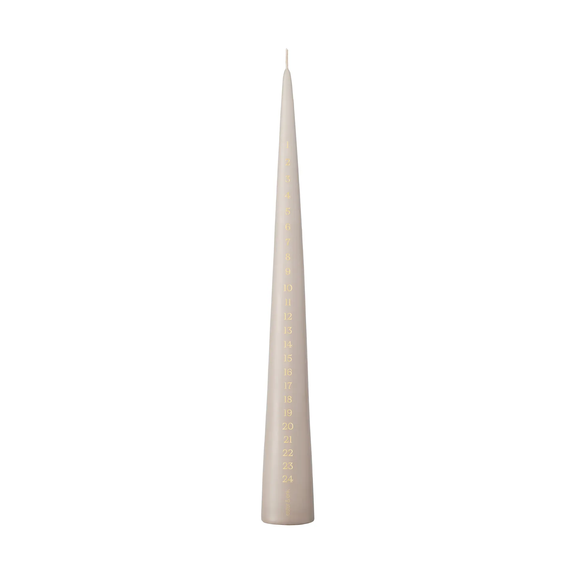 ester & erik kalenderkaars 37 cm, 22 linen grey ester & erik