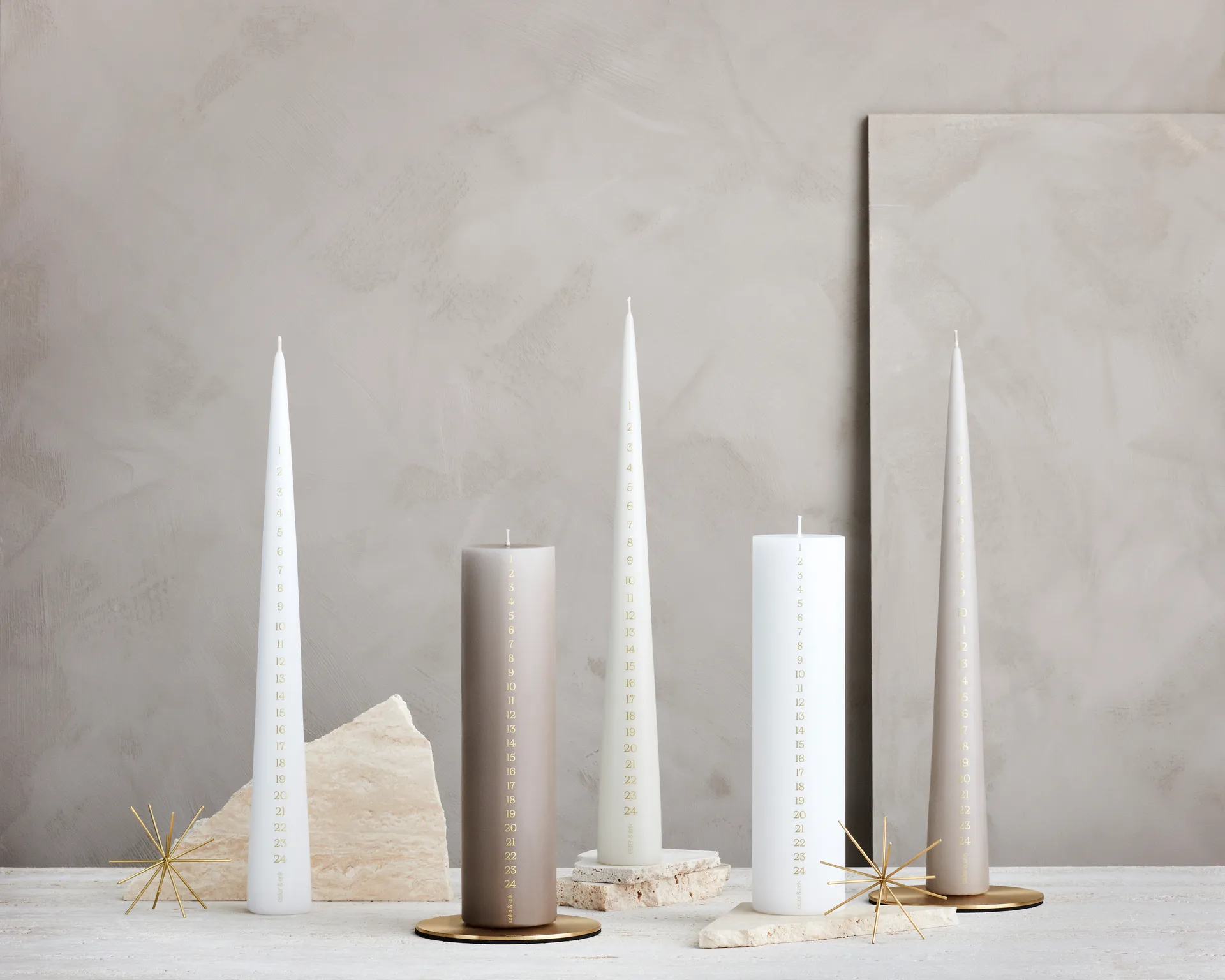 ester & erik kalenderkaars 37 cm, 31 pure white ester & erik