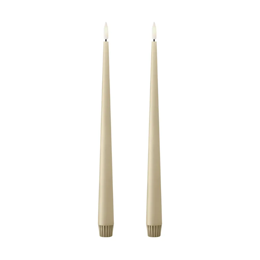 ester & erik taper kaars LED 2-pack, 14 Pale ginger , 30 cm ester & erik