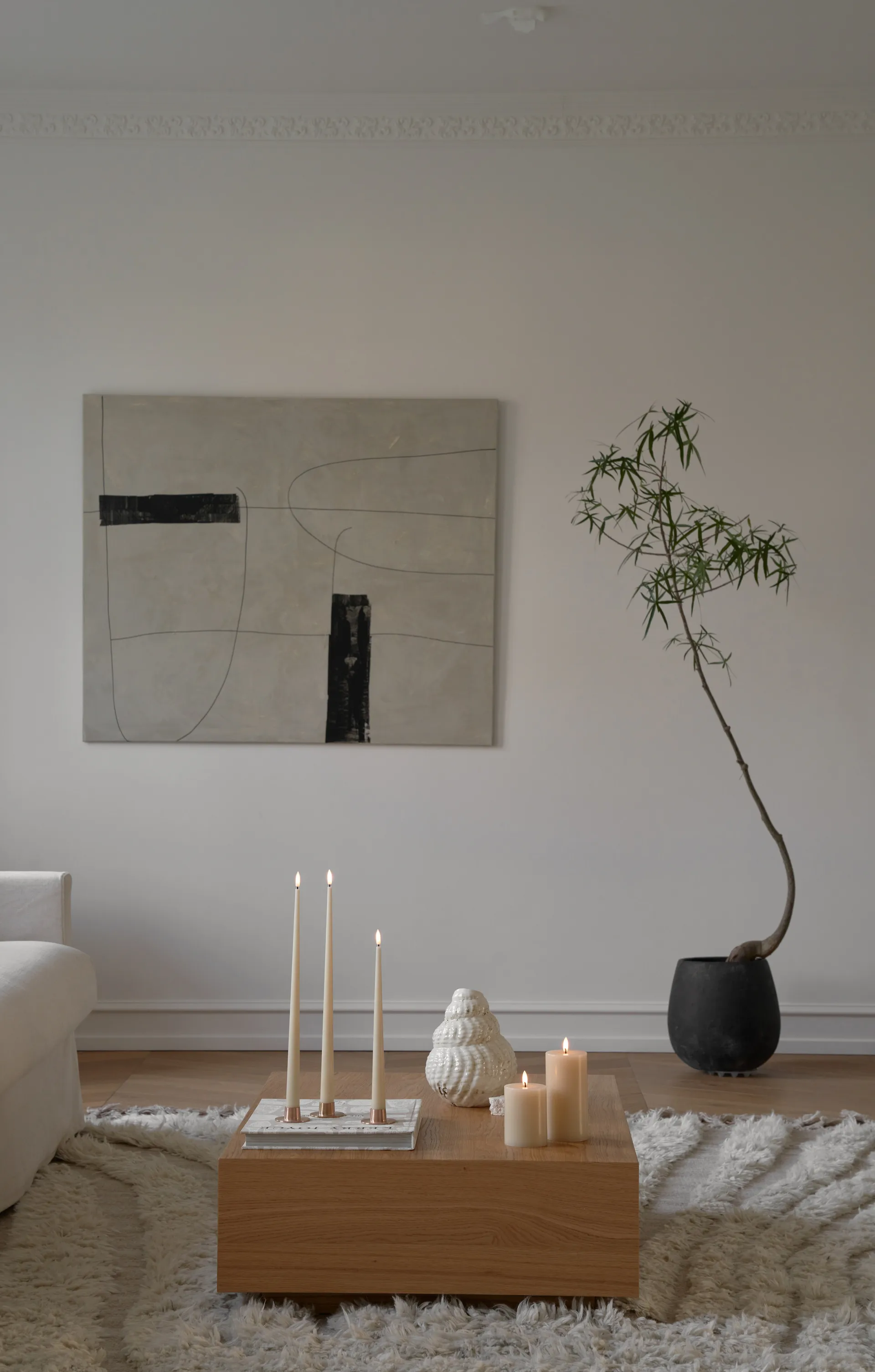 ester & erik taper kaars LED 2-pack, 14 Pale ginger , 30 cm ester & erik