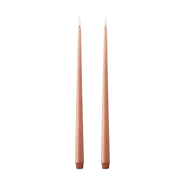 ester & erik taper kaars LED 2-pack - 20 Rosy caramel, 40 cm - ester & erik