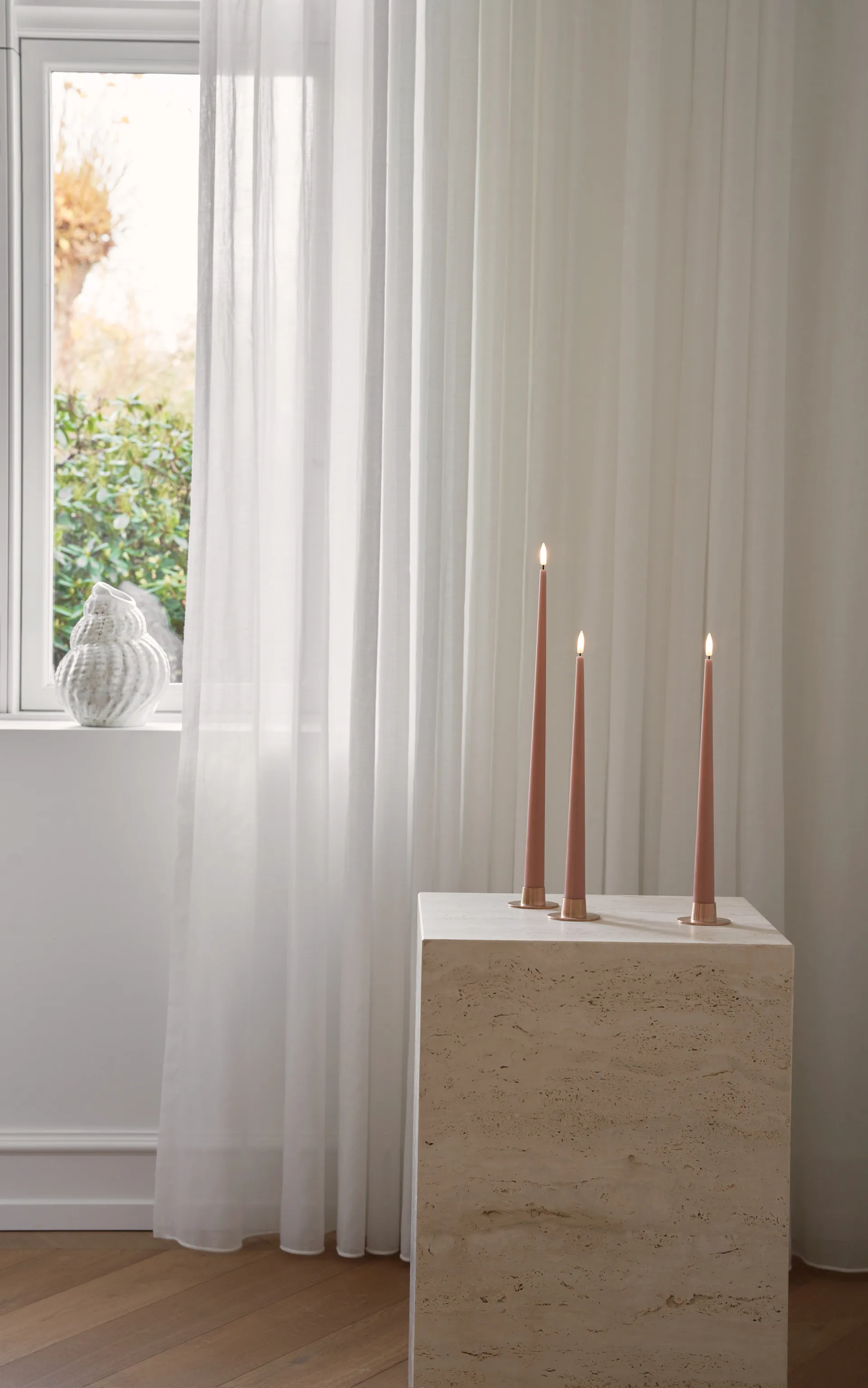 ester & erik taper kaars LED 2-pack, 20 Rosy caramel, 40 cm ester & erik