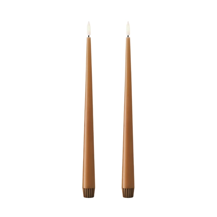 ester & erik taper kaars LED 2-pack - 23 Raw Toffee , 30 cm - Ester & erik