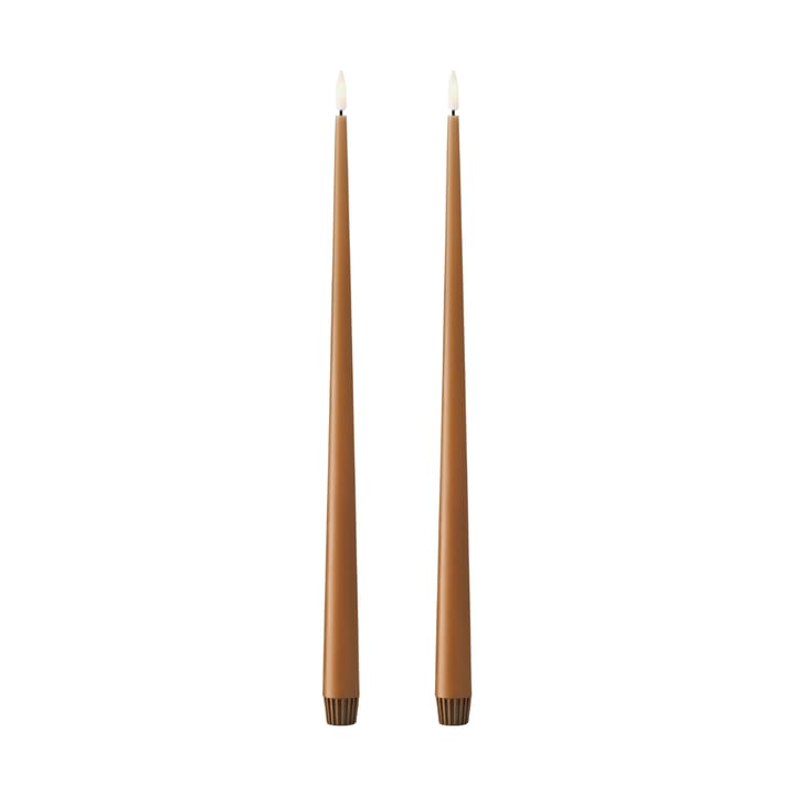 ester & erik taper kaars LED 2-pack - 23 Raw Toffee, 40 cm - Ester & erik