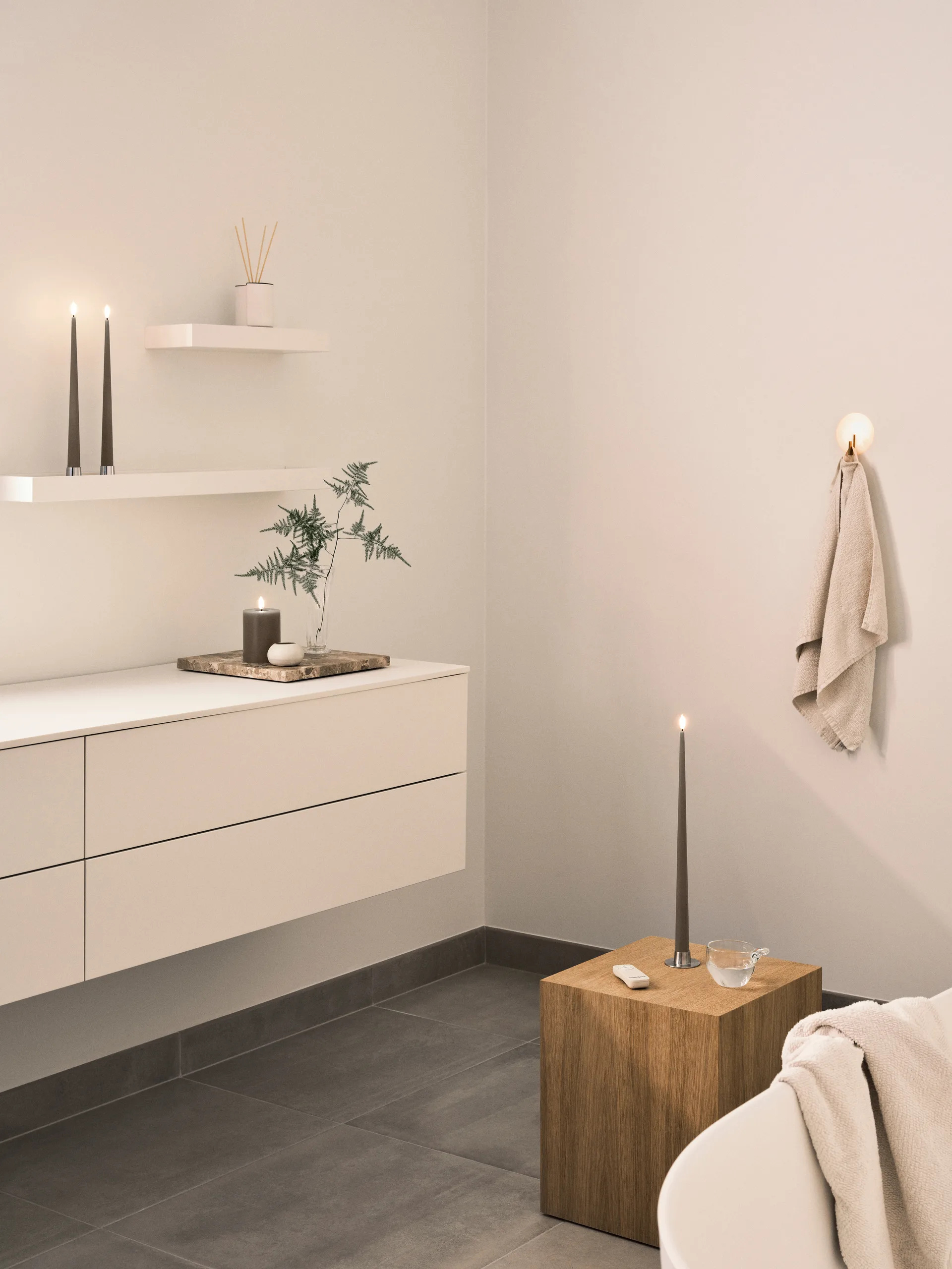 ester & erik taper kaars LED 2-pack, 77 Caviar , 30 cm ester & erik