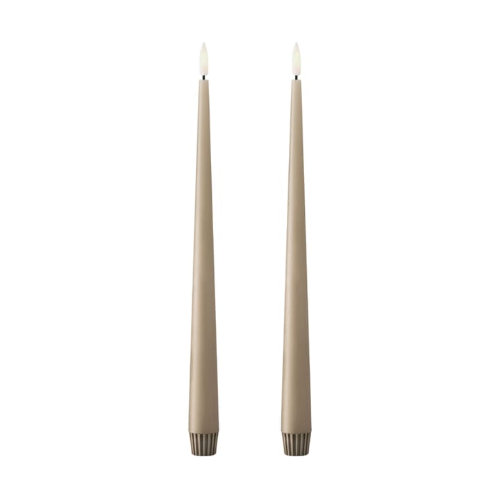 ester & erik taper kaars LED 30 cm 2-pack - 18 Nougat note - Ester & erik