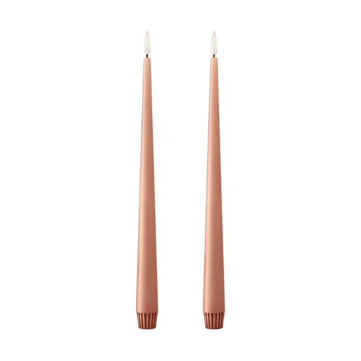 ester & erik taper kaars LED 30 cm 2-pack - 20 Rosy caramel - Ester & erik
