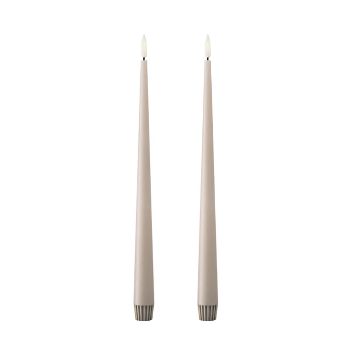 ester & erik taper kaars LED 30 cm 2-pack - 22 Linen Grey - Ester & erik