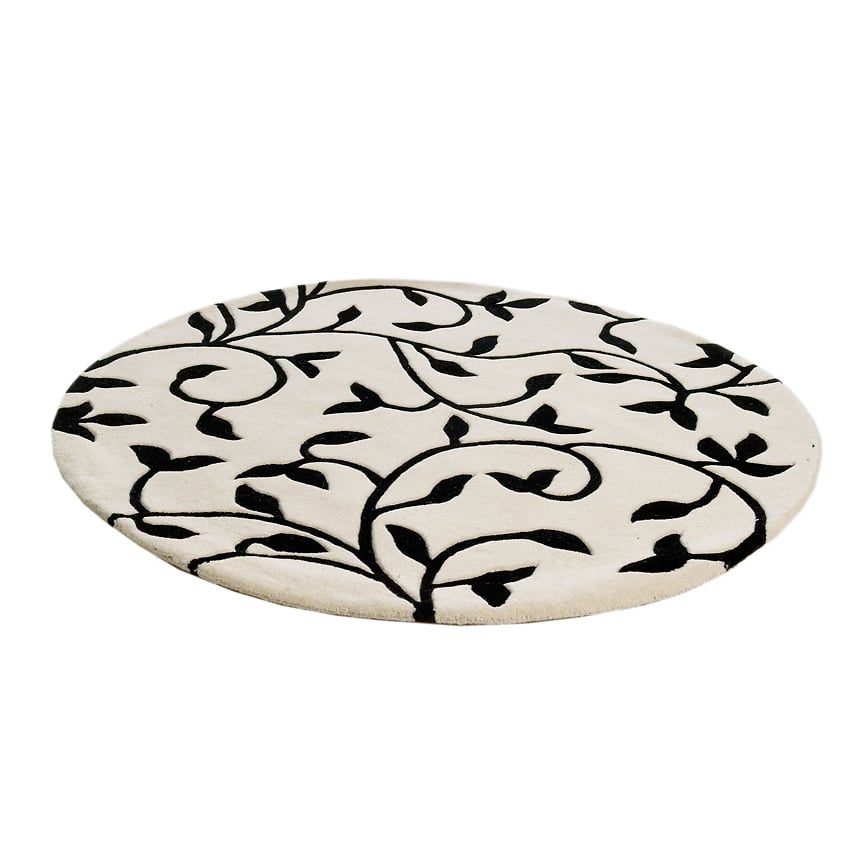 Etol Design Grow vloerkleed wit-zwart rond o 180 cm.