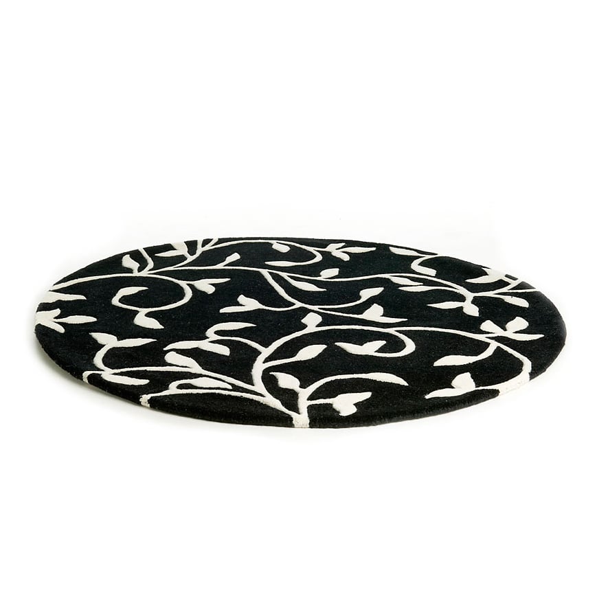 Etol Design Grow vloerkleed zwart-wit rond o 140 cm.