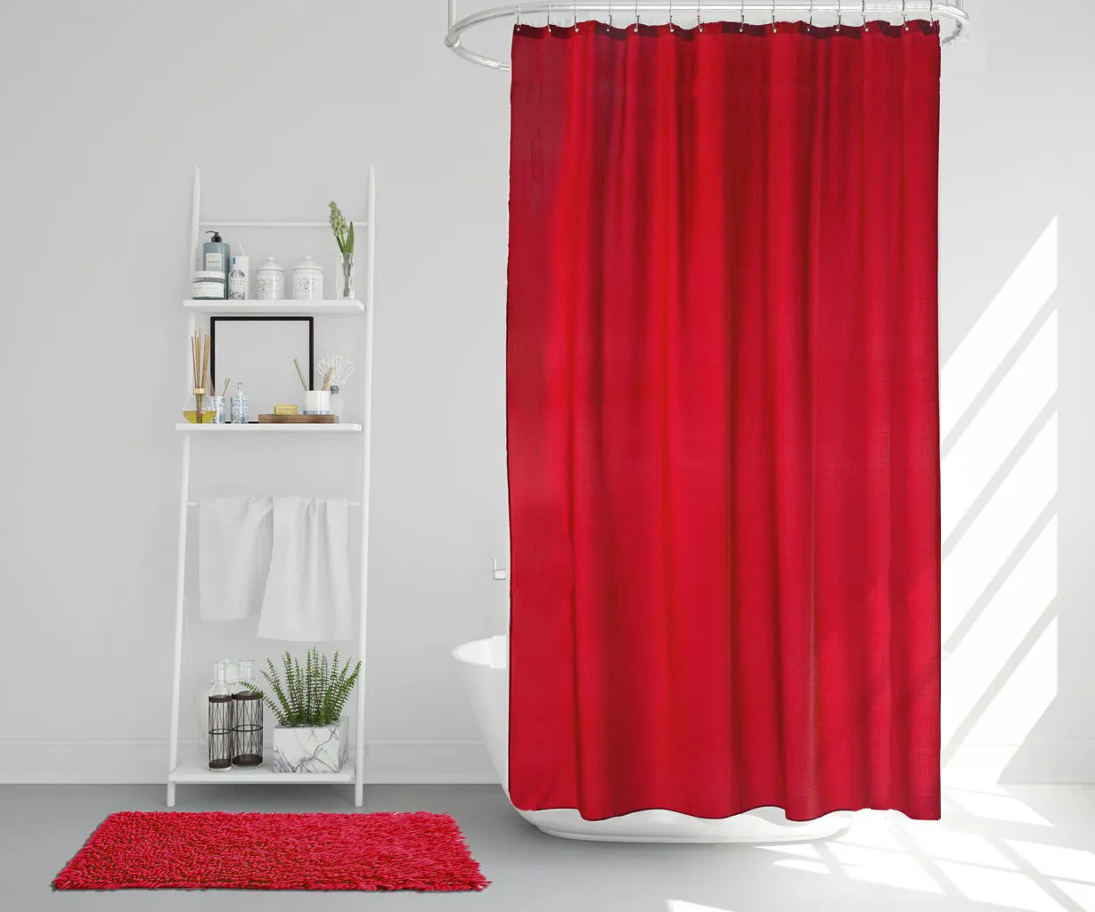 Match Douchegordijn 200x240 cm, extra hoog (rood) Etol Design