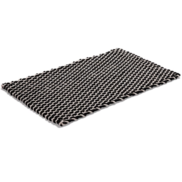 Rope vloerkleed zwart - 50 x 80 cm. - Etol Design