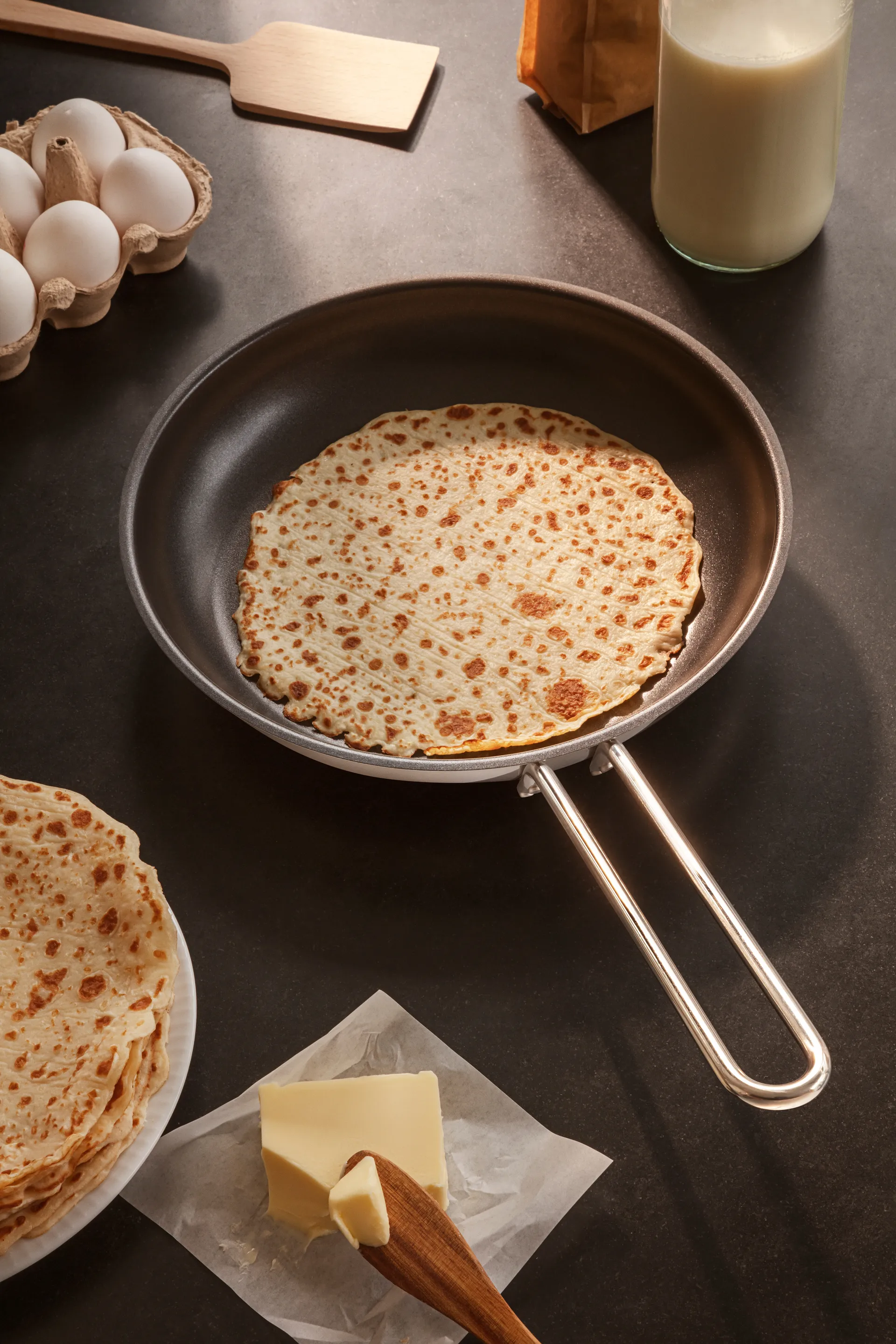 Eva Trio RVS Slip-Let koekenpan, 28 cm Eva Solo