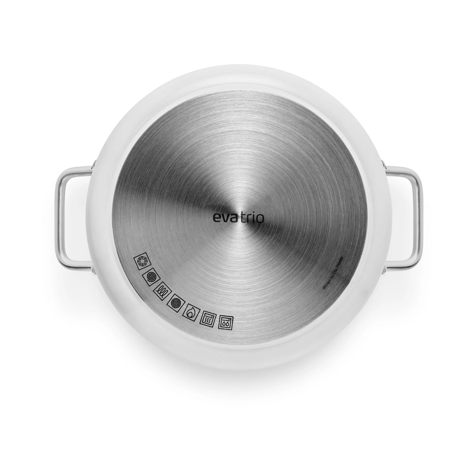 Eva Trio White Line Slip-Let keramisch pannenset 3-delig, Roestvrij staal Eva Solo