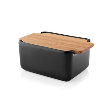 Nordic kitchen botervloot eikenhouten deksel 10x15 cm - Zwart - Eva Solo