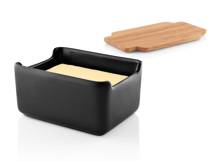 Nordic kitchen botervloot eikenhouten deksel 10x15 cm, Zwart Eva Solo
