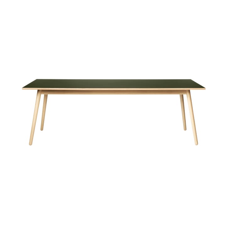 C35C eettafel 95x220 cm - Olive green-oak nature lacquered - FDB Møbler