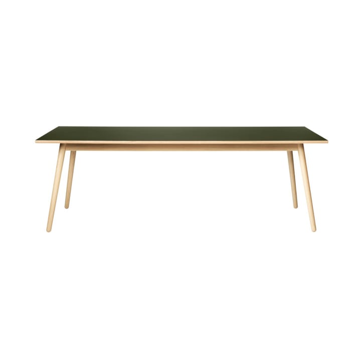 C35C eettafel 95x220 cm - Olive green-oak nature lacquered - FDB Møbler