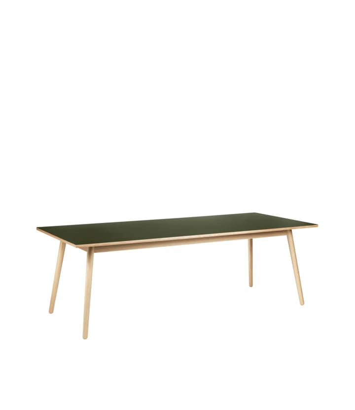 C35C eettafel 95x220 cm, Olive green-oak nature lacquered FDB Møbler