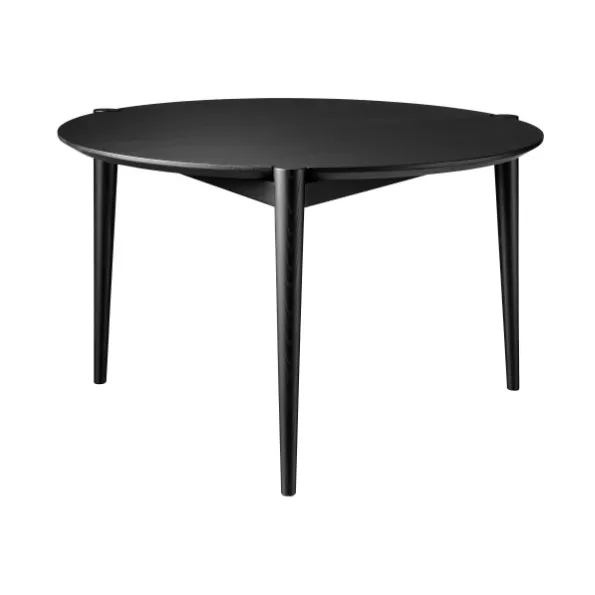 D102 Søs salontafel Ø70 cm, Oak black painted FDB Møbler
