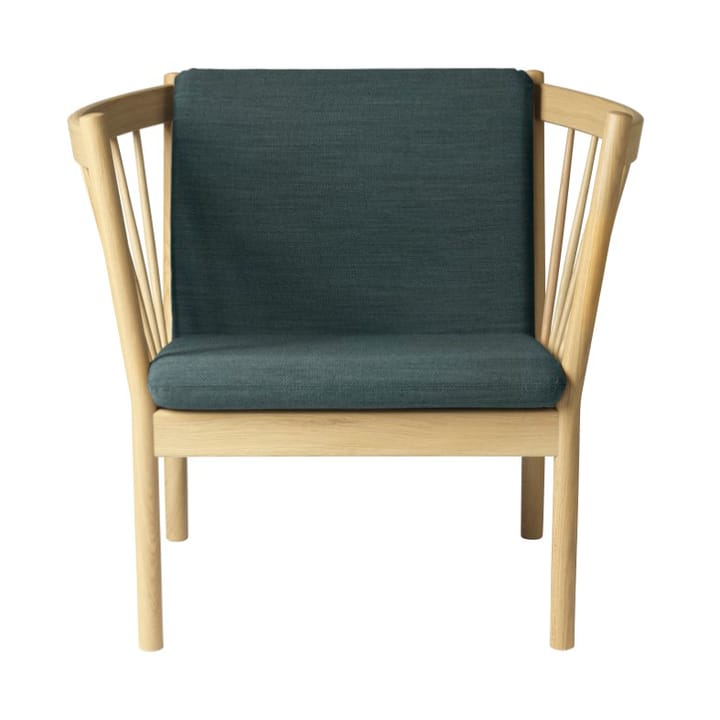 J146 Armchair lounge stoel - Oak nature lacquered-dark green - FDB Møbler