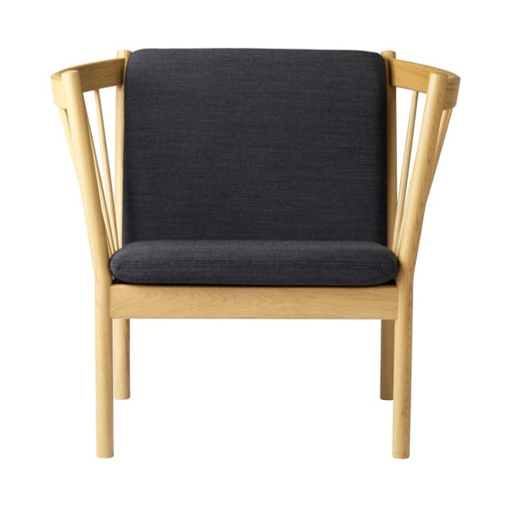 J146 Armchair lounge stoel - Oak nature lacquered-dark grey - FDB Møbler