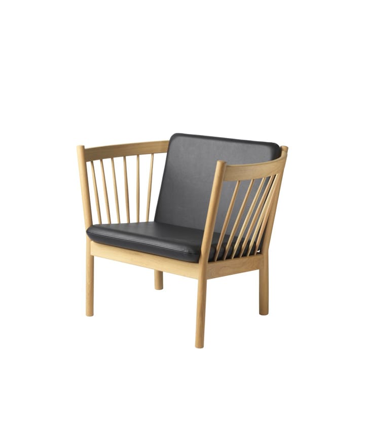 J146 lounge stoel, Oak nature lacquered-black leather FDB Møbler