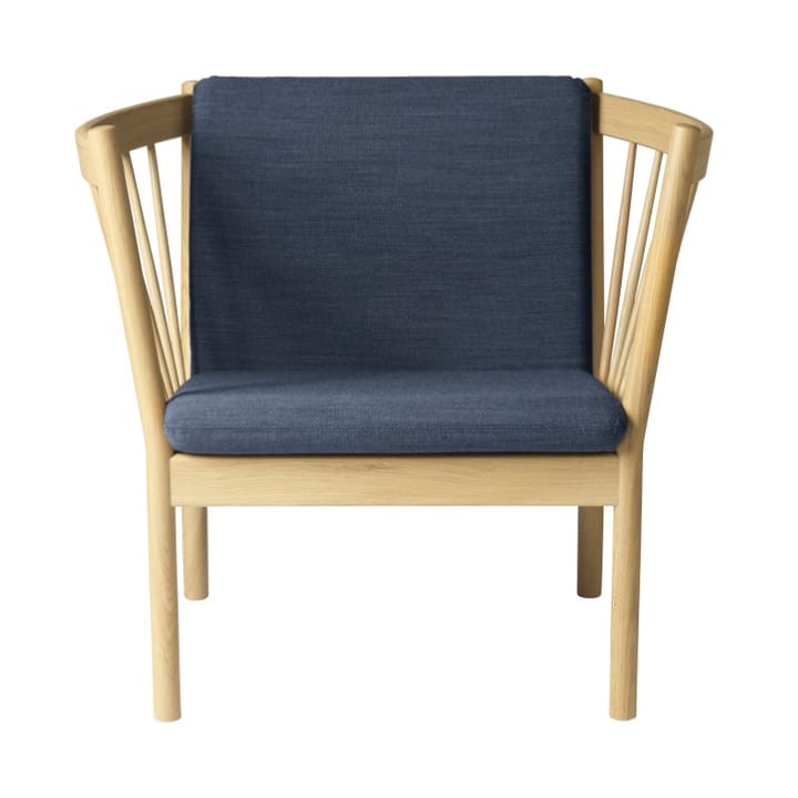 J146 lounge stoel - Oak nature lacquered-dark blue - FDB Møbler
