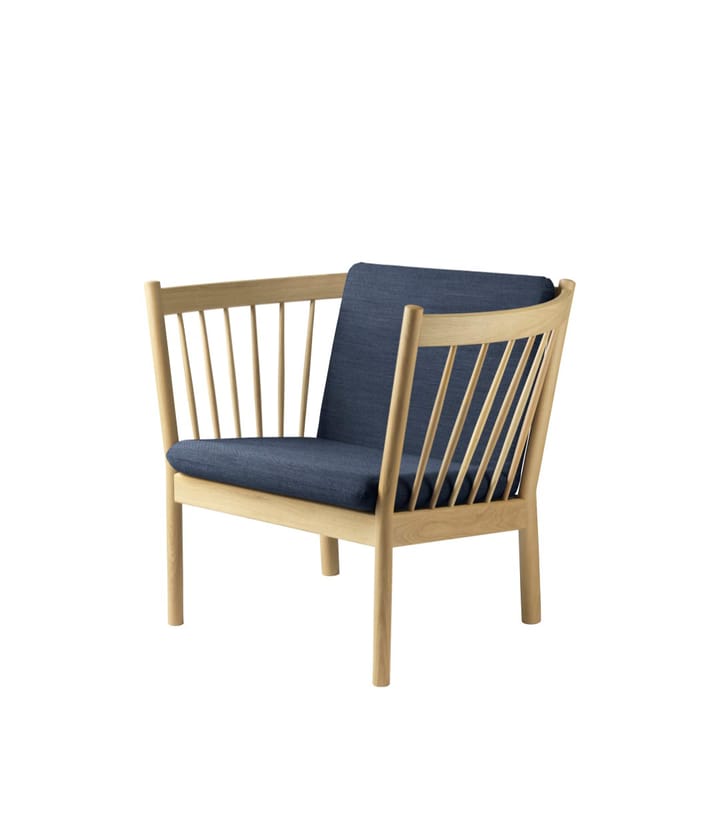 J146 lounge stoel, Oak nature lacquered-dark blue FDB Møbler