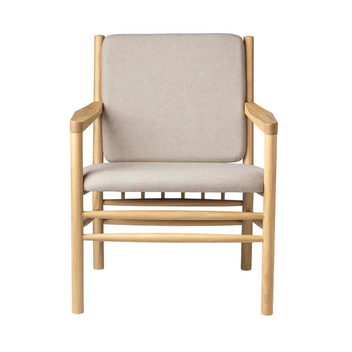 J147 lounge stoel - Eiken gelakt-beige - FDB Møbler