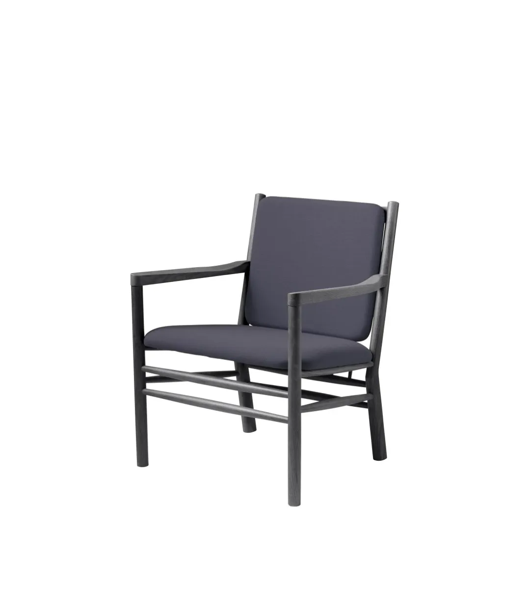 J147 lounge stoel, Oak black painted-dark blue FDB Møbler