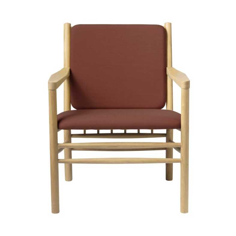 FDB Møbler J147 lounge stoel Oak nature lacquered-burnt orange