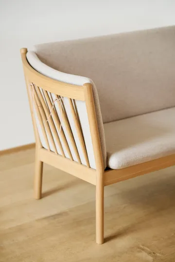 J149 bank - Stof donkergrijs-gelakt eiken, 3-zits - FDB Møbler