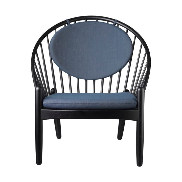 J166 Jørna stoel - Oak black painted-dark blue - FDB Møbler