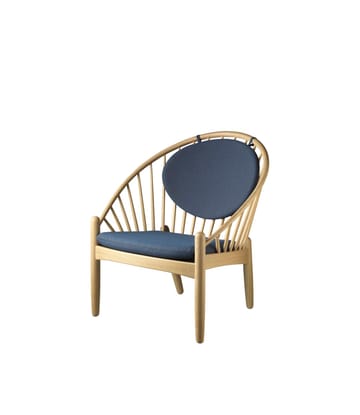 J166 Jørna stoel - Oak nature lacquered-dark blue - FDB Møbler
