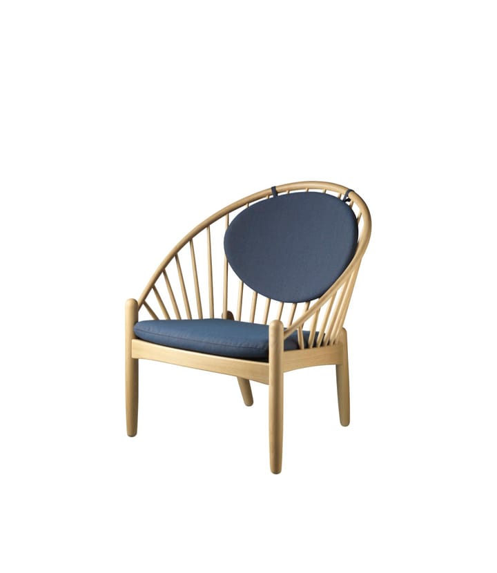 J166 Jørna stoel, Oak nature lacquered-dark blue FDB Møbler