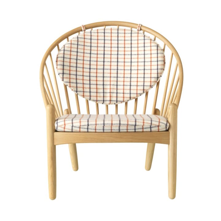 J166 Jørna stoel - Oak nature lacquered-red diced - FDB Møbler