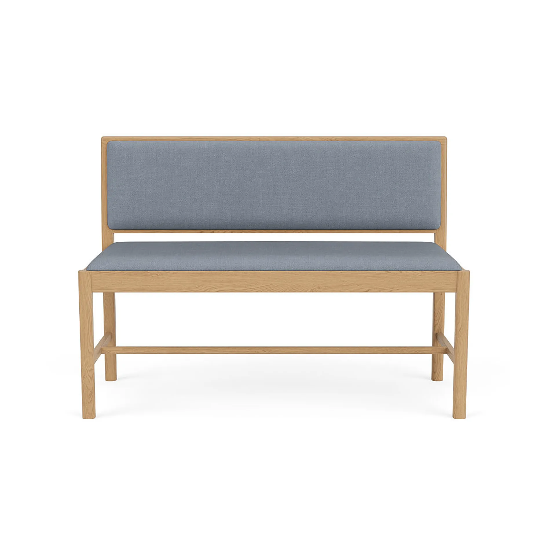 FDB Mobler J176 Sonderborg bank Gelakt eiken-ploegwool blue
