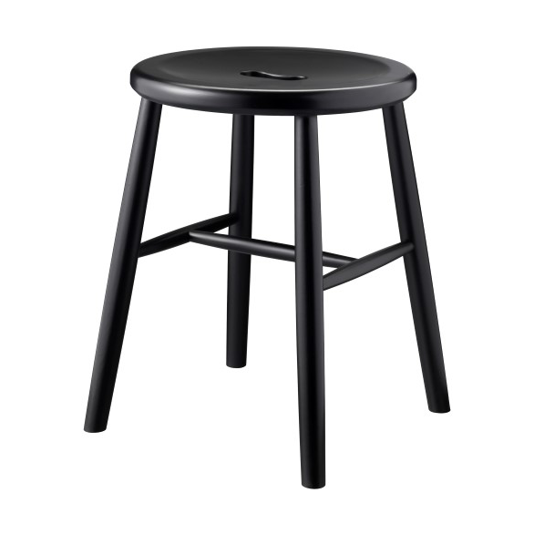 FDB Mobler J27 kruk Beech black painted | Scandinavisch Interieur | Krukjes & Poefs | Zwart